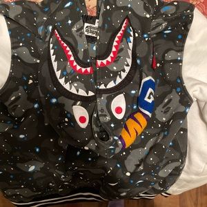 bape space camo varsity jacket